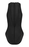 Alex Perry Halter Power Mesh Bodysuit In Black