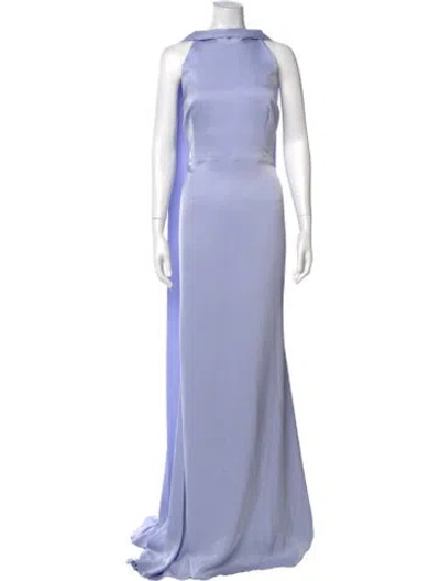 Pre-owned Alex Perry Halterneck Long Dress In Purple