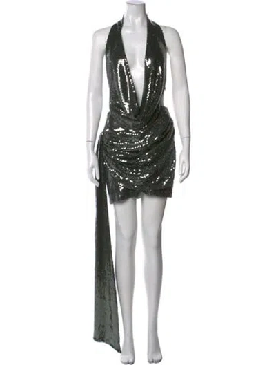 Pre-owned Alex Perry Halterneck Mini Dress W/ Tags In Green