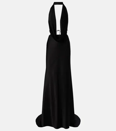 Alex Perry Halterneck Open-back Satin Crêpe Gown