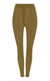Alex Perry High-rise Power Mesh Leggings In Khaki