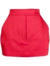 Alex Perry High-waisted Satin-finish Skirt In Red