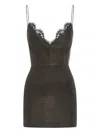Alex Perry Lace-trim Mini Dress In Brown