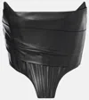 Alex Perry Leather Corset Top In Black