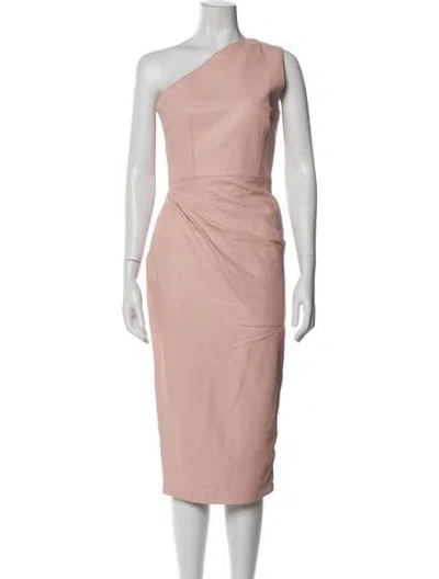 Pre-owned Alex Perry Leather Midi Length Dress In Pink