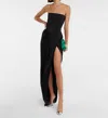 Alex Perry Ledger Strapless Satin Gown In Black