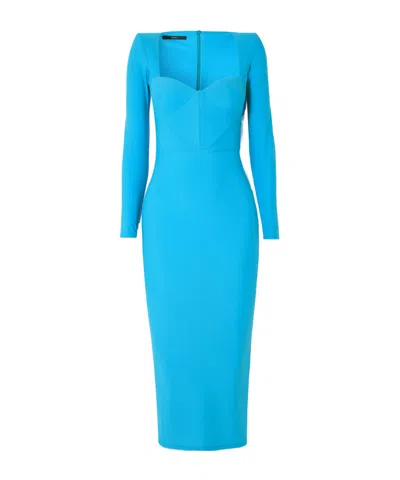 Alex Perry Leopard-print Bustier Dress In Blue