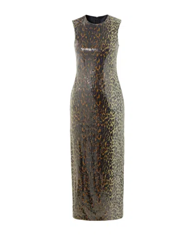 Alex Perry Leopard-print Sequined Stretch-mesh Midi Dress In Animal Print