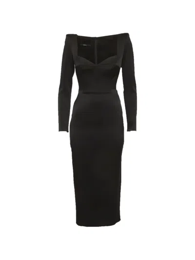 Pre-owned Alex Perry Linden Midi Dress In Black