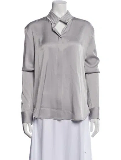 Pre-owned Alex Perry Long Sleeve Blouse W/ Tags In Gray