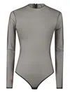 Alex Perry Long-sleeve Bodysuit In Gray