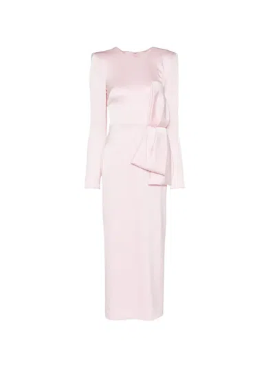 Alex Perry Long Sleeves Jewelneck Pencil Dress In Pink