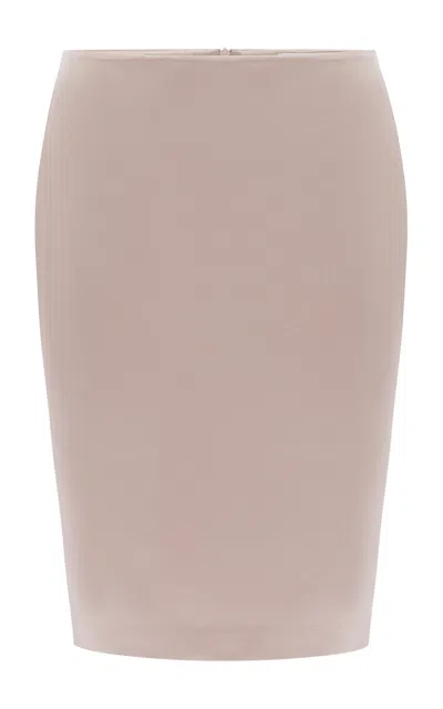 Alex Perry Low Rise Duchess Satin Midi Skirt In Pink