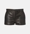 Alex Perry Low-rise Shorts Aus Leder In Brown
