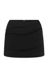 Alex Perry Low-rise Wool-blend Mini Skirt In Black