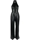 Alex Perry Malen Faux-leather Jumpsuit In Black