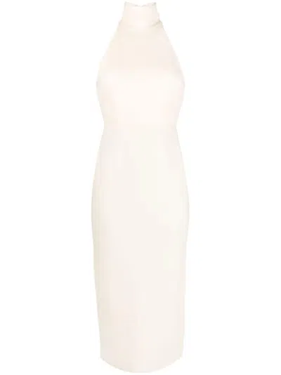 Alex Perry Mannor Stretch-crepe Midi Dress In Neutrals