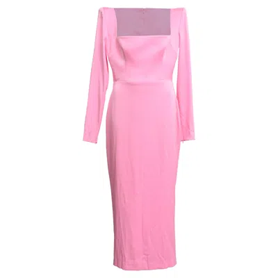 Pre-owned Alex Perry Mercer Portrait Dress In Pink Satin
