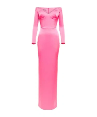 Alex Perry Merrit Off-shoulder Maxi Dress In Pink