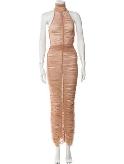 Pre-owned Alex Perry Mesh Long Dress In Pink