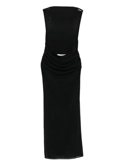 Alex Perry Mesh Maxi Dress In Black