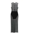 Alex Perry Crystal Mesh Midi Dress In Black