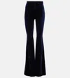 Alex Perry Velvet Flared Pants In Midnight