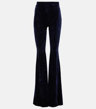 Alex Perry Velvet Flared Pants In Midnight