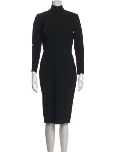 Pre-owned Alex Perry Mock Neck Knee-length Dress In Black