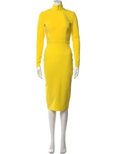 Pre-owned Alex Perry Mock Neck Knee-length Dress In Yellow