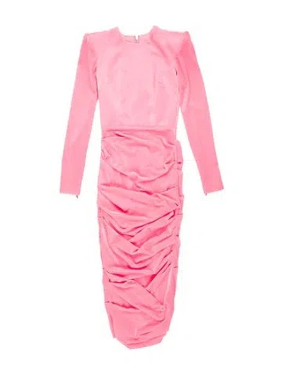 Pre-owned Alex Perry Mock Neck Midi Length Dress In Pink