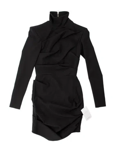 Pre-owned Alex Perry Mock Neck Mini Dress In Black