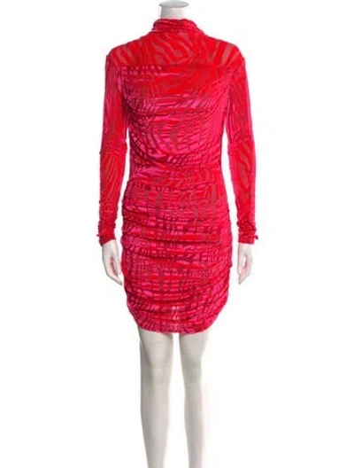 Pre-owned Alex Perry Mock Neck Mini Dress In Pink