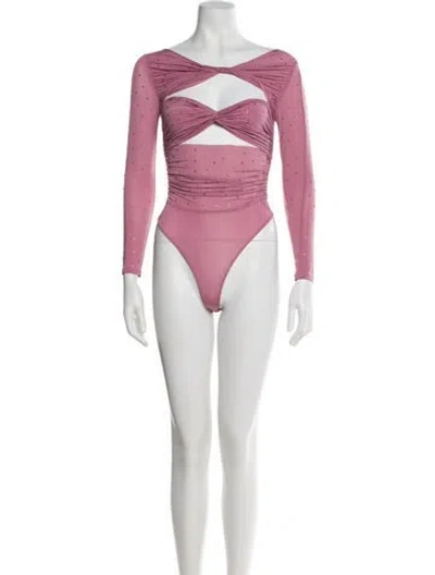 Pre-owned Alex Perry Nylon Crystal Embellishments Skirt Set In Pink