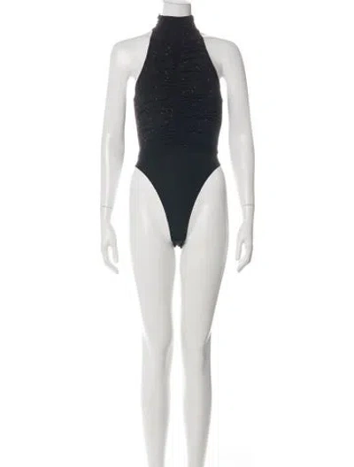 Pre-owned Alex Perry Nylon Halterneck Bodysuit In Black