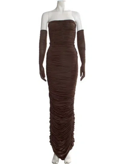 Pre-owned Alex Perry Nylon Long Dress In Brown