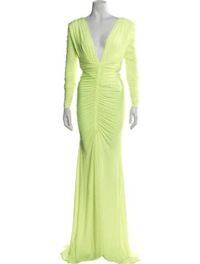 Pre-owned Alex Perry Nylon Long Dress W/ Tags In Yellow
