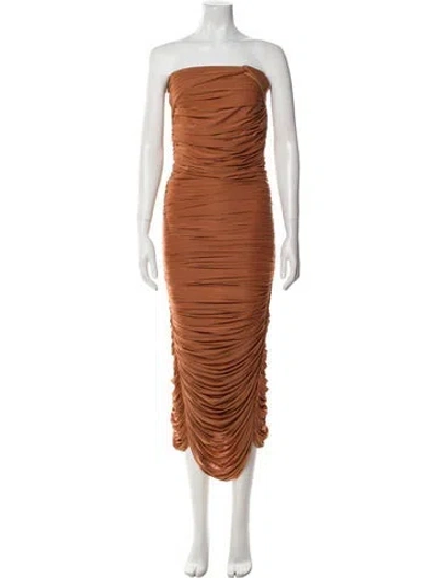 Pre-owned Alex Perry Nylon Midi Length Dress In Brown