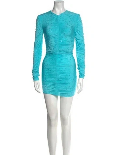 Pre-owned Alex Perry Nylon Mini Dress In Blue
