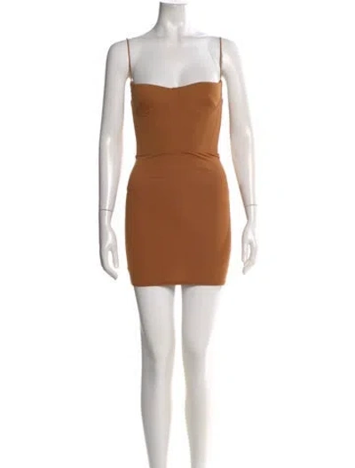 Pre-owned Alex Perry Nylon Mini Dress In Brown