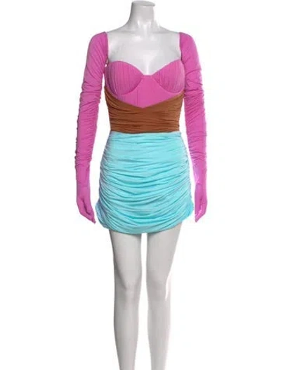 Pre-owned Alex Perry Nylon Mini Dress W/ Tags In Blue