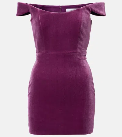 Alex Perry Off-shoulder Bustier Dress In Plum