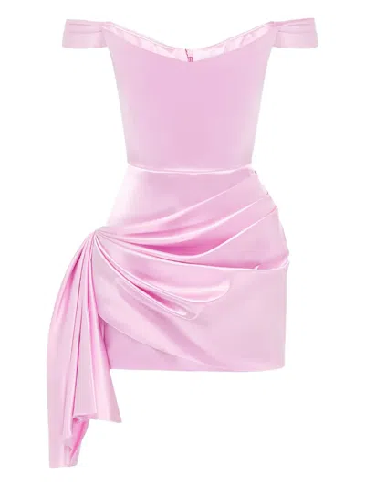 Alex Perry Off-shoulder Draped Mini Dress