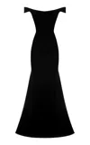 Alex Perry Off-the-shoulder Velvet Gown In Black
