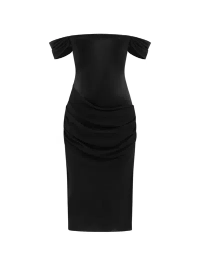 Alex Perry Schulterfreies Kleid In Black