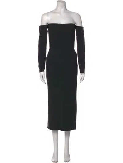 Pre-owned Alex Perry Off-the-shoulder Knee-length Dress In Black