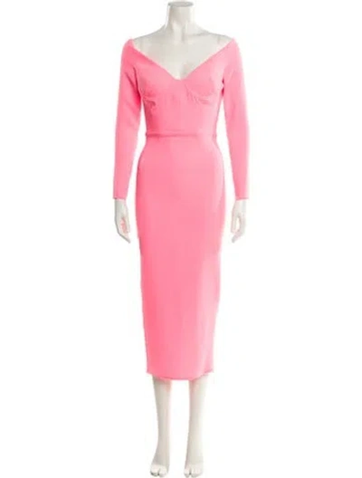Pre-owned Alex Perry Off-the-shoulder Long Dress In Pink