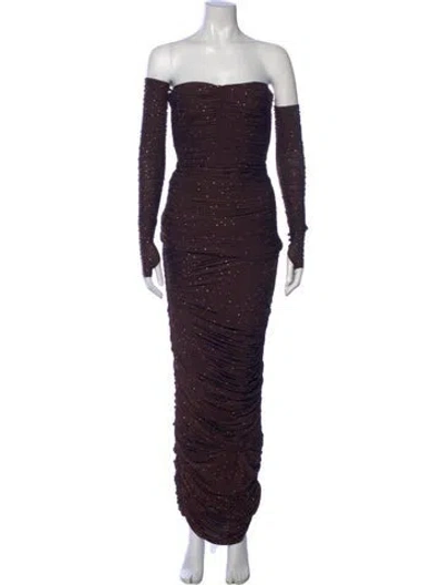 Pre-owned Alex Perry Off-the-shoulder Long Dress W/ Tags In Purple