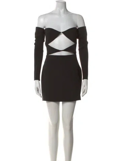 Pre-owned Alex Perry Off-the-shoulder Mini Dress In Black