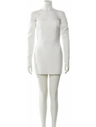 Pre-owned Alex Perry Off-the-shoulder Mini Dress In Neutral